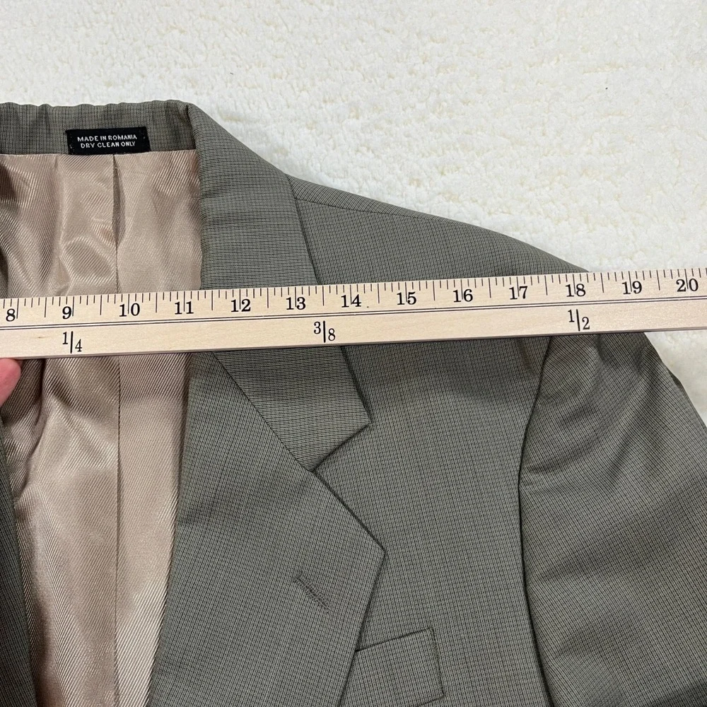 Oscar de la Renta Blazer Mens 40S Gray Tailored Suit Jacket Two Button Textured
